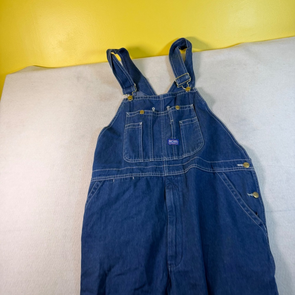 Big Smith Mens Blue Denim Bib Overalls Medium Wash 42x28 Workwear 94028SW9